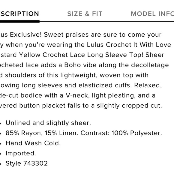 Lulus Crochet It With Love Mustard Yellow Top, size M - Picture 6 of 6